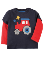 55% OFF! Frugi Little Look Out Applique Top: Tractor 0-3m