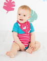 50% OFF! Frugi Percy Panelled Body: Bunny  NB 0-3 3-6m