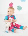 50% OFF! Frugi Kneepatch Dungaree: Holibob Bunny 0-3m