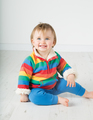 40% OFF! Frugi Little Snuggle Fleece: Rainbow Stripe