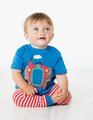 50% OFF! Frugi Applique Top: Tractor  0-3 3-6m