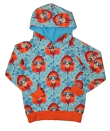 4-5yrs Hoodie: Cool Baboon Turquoise