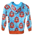 4-5yrs Hoodie: Cool Baboon Turquoise