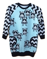 4-5yrs Raglan Faux Pocket Dress: Pandas