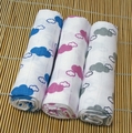 NEW! Muslinz 3pk Bamboo Organic Cotton Muslin Squares: Clouds